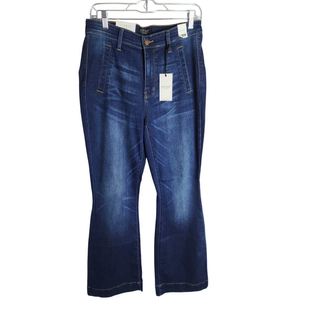 Judy Blue High Waisted Flare Denim Trouser Sz 30 Trendy Boho Festival slimming